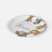 サファリの動物モダンの赤ちゃんシャワー ペーパープレート (アングル)