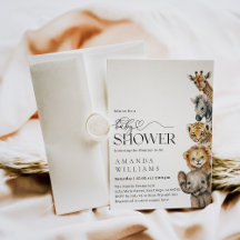 サファリの動物モダンの赤ちゃんシャワー