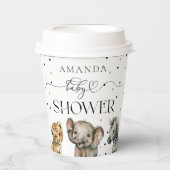 サファリの動物モダンの赤ちゃんシャワー 紙コップ (正面)