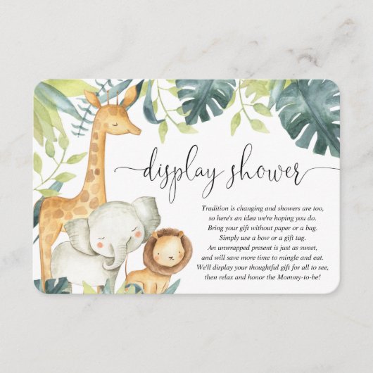 サファリの動物男女兼用がシャワーを表示 エンクロージャーカード (正面)