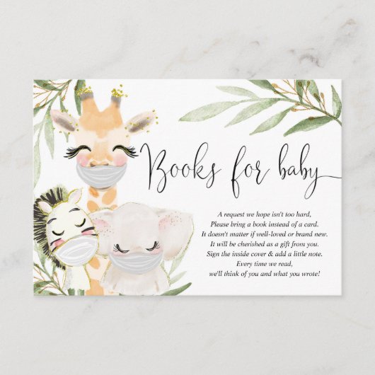 サファリの動物男女兼用はベビー用の本をマスク エンクロージャーカード (正面)