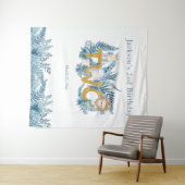 サファリの動物 エキゾチック カスタム 男の子 2歳の誕生日 タペストリー (インサイチュ(横))