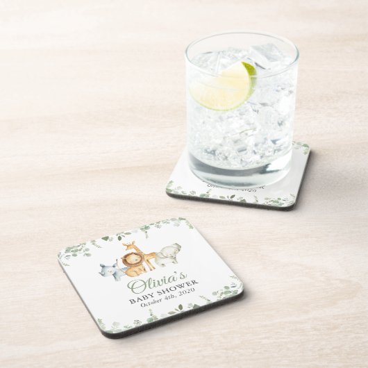 サファリの動物,ジャングル,野生動物,赤ちゃんシャワー コースター (右側)