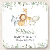 サファリの動物,ジャングル,野生動物,赤ちゃんシャワー コースター (正面)