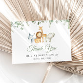 サファリの動物，ジャングル，野生動物，赤ちゃんシャワー サンキューカード