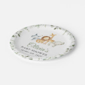 サファリの動物，ジャングル，野生動物，赤ちゃんシャワー ペーパープレート (アングル)