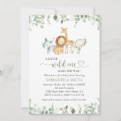 サファリの動物,ジャングル,野生動物,赤ちゃんシャワー 招待状 (正面)