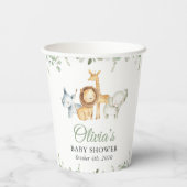 サファリの動物，ジャングル，野生動物，赤ちゃんシャワー 紙コップ (裏面)