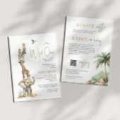 サファリの動物「ワイルドワン」 | 1つの赤ん坊シャワーで 招待状