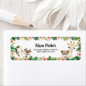 サファリの友だち |ベビーシャワー差出人住所ラベル ラベル (インサイチュ)