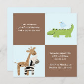 サファリの友人の子供の誕生会 招待状 (正面/裏面)