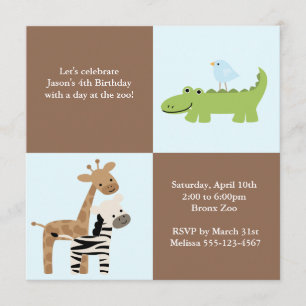 サファリの友人の子供の誕生会 招待状