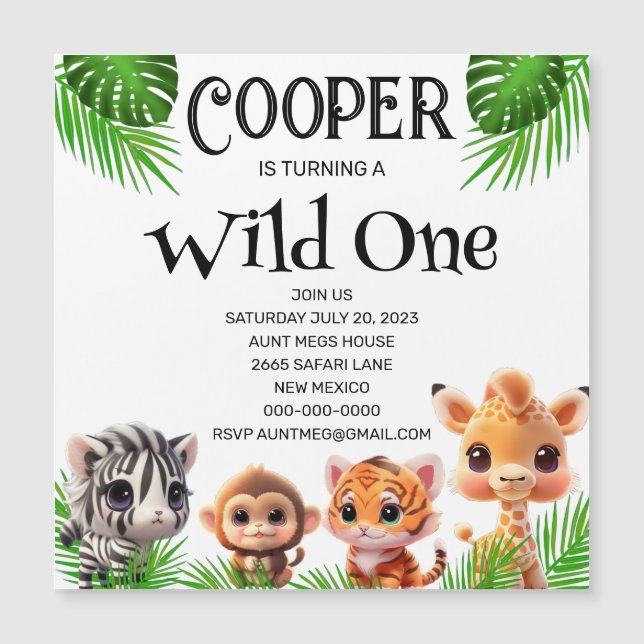 サファリの友人タイガーgiraffe zebra monkey birthday (正面)