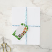 サファリの友人タイガーgiraffe zebra monkey birthday ギフトタグ (より糸つき)