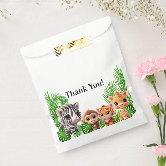 サファリの友人タイガーgiraffe zebra monkey birthday フェイバーバッグ (封をした状態)