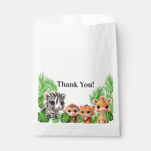 サファリの友人タイガーgiraffe zebra monkey birthday フェイバーバッグ (正面)