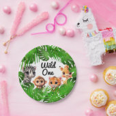 サファリの友人タイガーgiraffe zebra monkey elephant ペーパープレート (パーティー)