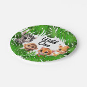 サファリの友人タイガーgiraffe zebra monkey elephant ペーパープレート (アングル)