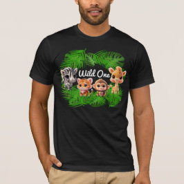 サファリの友人タイガーgiraffe zebra monkey elephant tシャツ