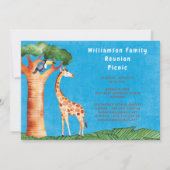 サファリの家族会のピクニックイベント 招待状 (裏面)