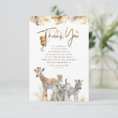 サファリの小さな動物のジャングルありがとう サンキューカード (スタンド正面)