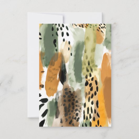 サファリの小さな動物のジャングルありがとう サンキューカード (裏面)