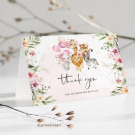 サファリの折り畳みサンキューカード。 サンキューカード