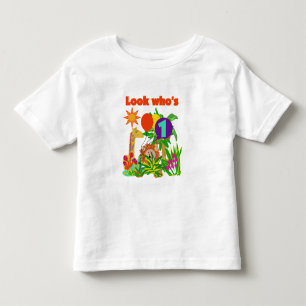 サファリの最初誕生日のTシャツおよびギフト トドラーTシャツ