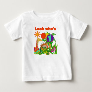 サファリの最初誕生日 ベビーTシャツ