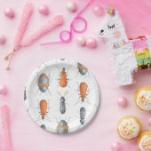 サファリの水彩画はパターンを煩わせます ペーパープレート (パーティー)