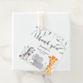 サファリの水彩赤ちゃんシャワーありがとうメッセージカード フェイバータグ (インサイチュ)