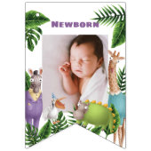 サファリの熱帯動物が毎月カスタマイズ可能な写真 バンティングフラッグ (第1の旗)