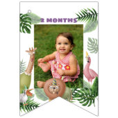 サファリの熱帯動物が毎月カスタマイズ可能な写真 バンティングフラッグ (第3の旗)