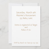 サファリの甘さのキリンのベビーシャワーの招待状 招待状 (裏面)