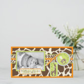 サファリの男の子のオレンジ写真カード 案内状 (スタンド正面)