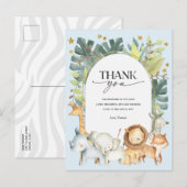 サファリの男の子のシャワー感謝していユーハガキ インビテーションポストカード (正面/裏面)