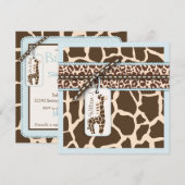 サファリの男の子の招待状の正方形2B 招待状 (正面/裏面)