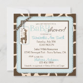 サファリの男の子の招待状の正方形2B 招待状 (裏面)