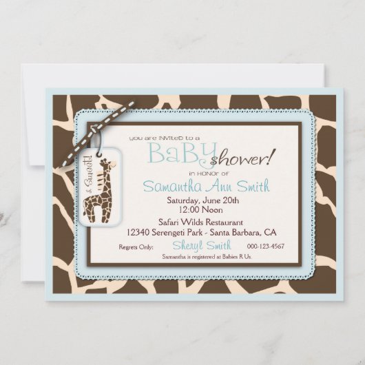 サファリの男の子の招待状カード2 招待状 (裏面)