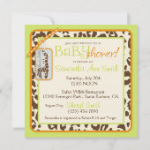 サファリの男の子LGRの招待状の正方形 招待状 (裏面)