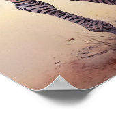 サファリの穏やかなアフリカ野生動物アートのシマウマ ポスター (角)