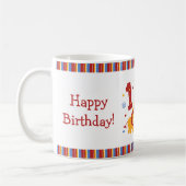 サファリの第1誕生日のカスタムのマグ コーヒーマグカップ (左)