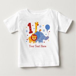 サファリの第1誕生日のカスタム ベビーTシャツ