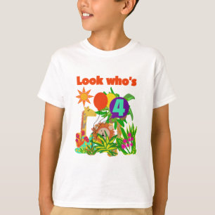 サファリの第4誕生日のTシャツおよびギフト Tシャツ