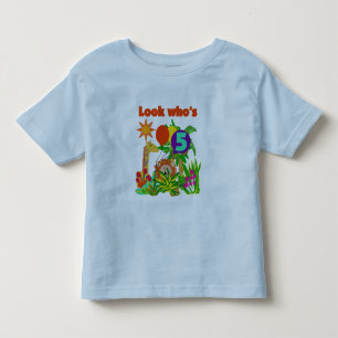 サファリの第5誕生日のTシャツおよびギフト トドラーTシャツ