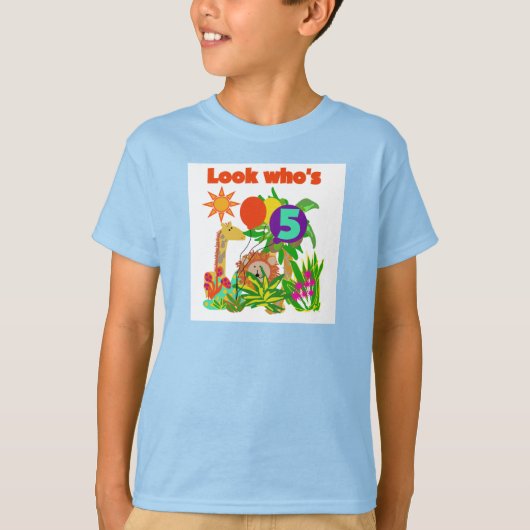サファリの第5誕生日のTシャツおよびギフト Tシャツ (正面)