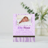 サファリの組合せ-シマウマおよびキリンのベビーの誕生 案内状 (スタンド正面)