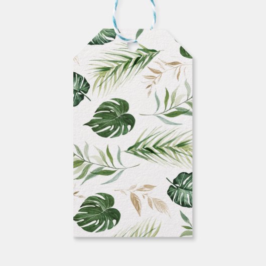 サファリの緑の葉の赤男女兼用ちゃんシャワー ギフトタグ (裏面)