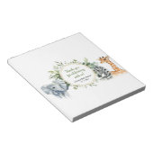 サファリの緑の赤ちゃんシャワーキャンディバーラッパー ノートパッド (アングル)