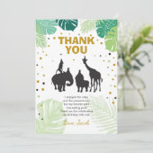 サファリの誕生日のサンキューカード動物の野生の動物園 サンキューカード (スタンド正面)